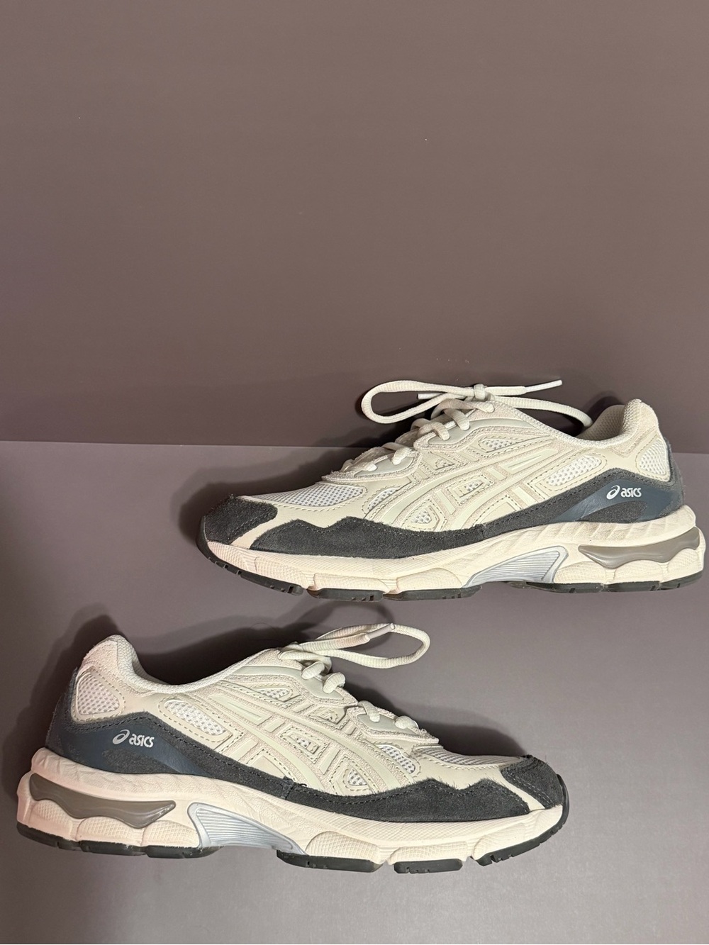 ASICS Cream and Dark Gray Women's Sneakers